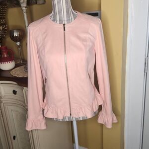 The limited collection peachy pink ruffle jacket women's size 2